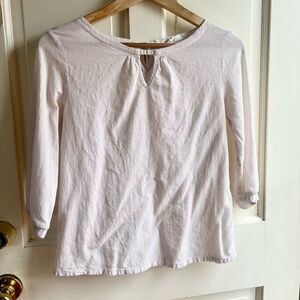 Organic Cotton Ivory Tie Neck Blouse